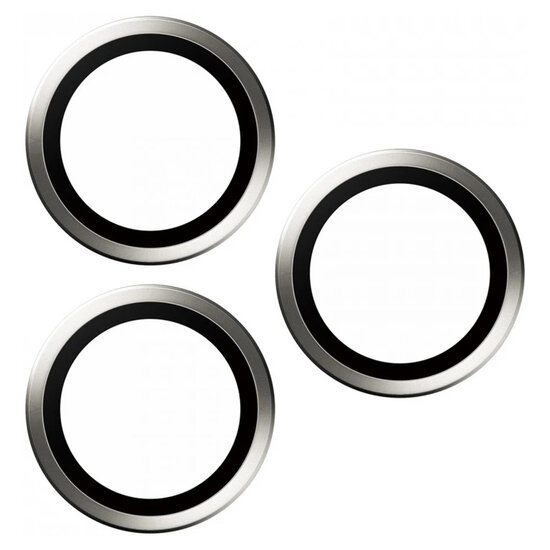 PanzerGlass - Camera Protector Hoops Optic Rings voor Apple iPhone 15 Pro / 15 Pro Max -White Titanium
