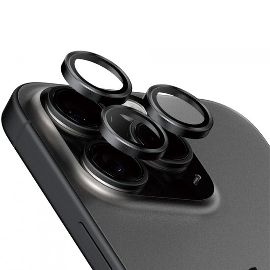 PanzerGlass - Camera Protector Hoops Optic Rings voor Apple iPhone 15 Pro / 15 Pro Max - Black Titanium