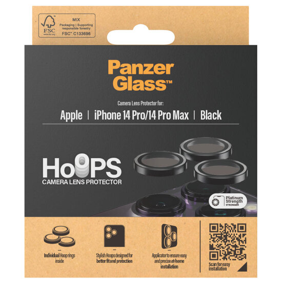 PanzerGlass - Camera Protector Hoops Optic Rings voor Apple iPhone 14 Pro / 14 Pro Max - Transparent