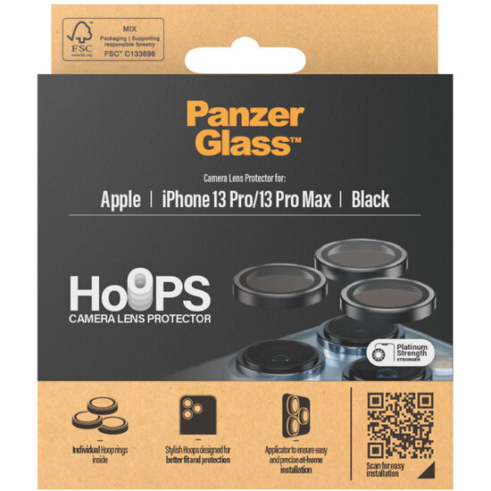 PanzerGlass - Camera Protector Hoops Optic Rings voor Apple iPhone 13 Pro / 13 Pro Max - Transparent
