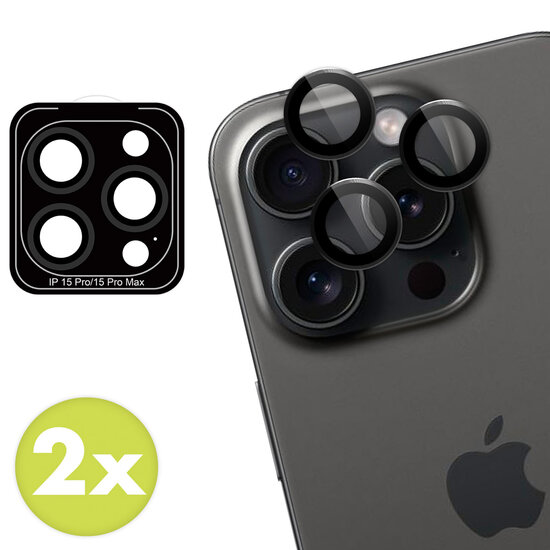 imoshion - 2 Pack Camera lens protector voor Apple iPhone 15 Pro / 15 Pro Max - Black Titanium