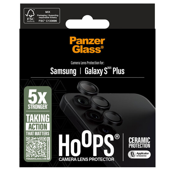 PanzerGlass - Hoops Ceramic Lens Protector voor Samsung Galaxy S25 Plus - Transparent