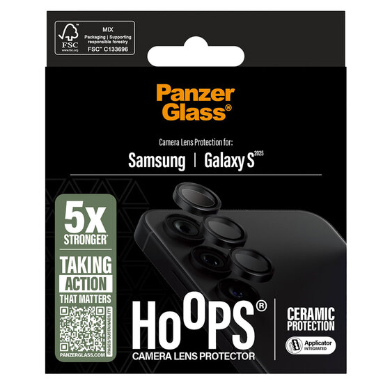 PanzerGlass - Hoops Ceramic Lens Protector voor Samsung Galaxy S25 - Transparent