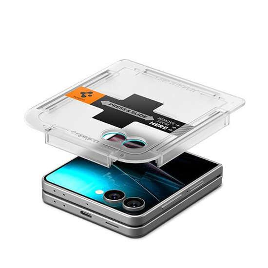 Spigen - EZ Fit Glas.tR met Applicator - 1 pack voor Samsung Galaxy Z Flip 7 - Transparent