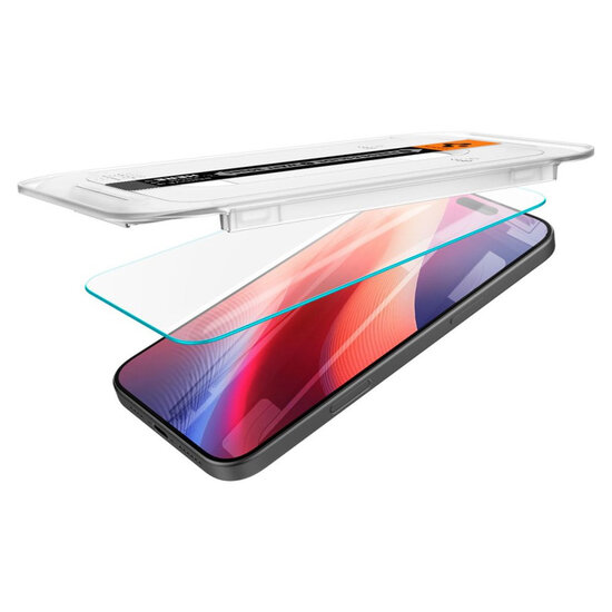Spigen - EZ Fit Glas.tR met Applicator - 1 pack voor Apple iPhone 16 Pro - Transparent