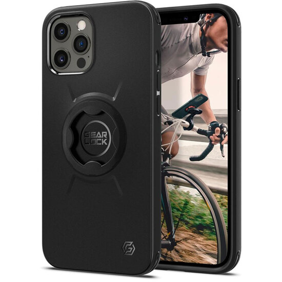 Spigen - GearLock Backcover voor Apple iPhone 12 (Pro) - Black