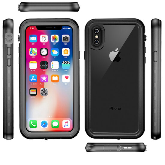 Redpepper - Dot Plus Waterproof Backcover voor Apple iPhone Xs / X - Black