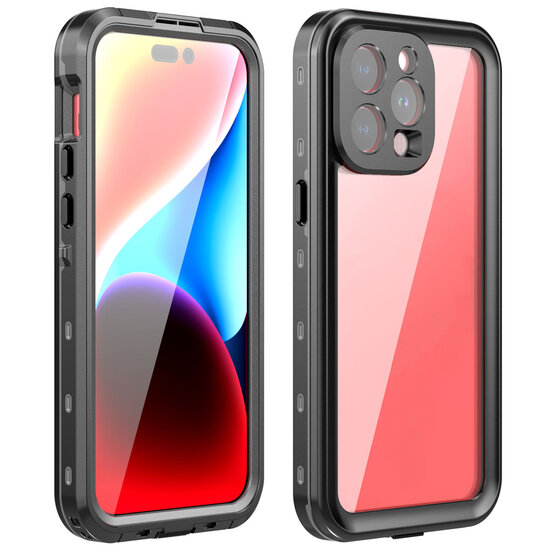 Redpepper - Dot Plus Waterproof Backcover voor Apple iPhone 15 Pro Max - Black