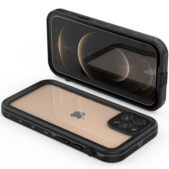 Redpepper - Dot Plus Waterproof Backcover voor Apple iPhone 12 Pro - Black