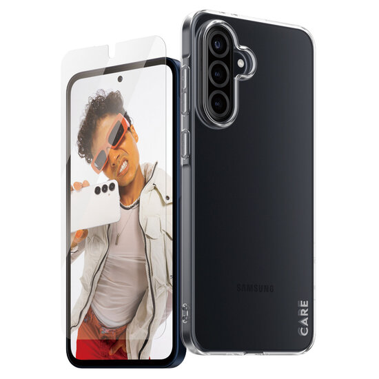 CARE by PanzerGlass - Fashion Backcover XR + Ultra-Wide Fit Screenprotector incl. applicator voor Samsung Galaxy A36 - Transparent