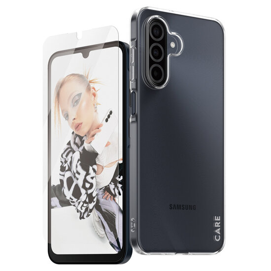 CARE by PanzerGlass - Fashion Backcover XR + Ultra-Wide Fit Screenprotector incl. applicator voor Samsung Galaxy A26 - Transparent