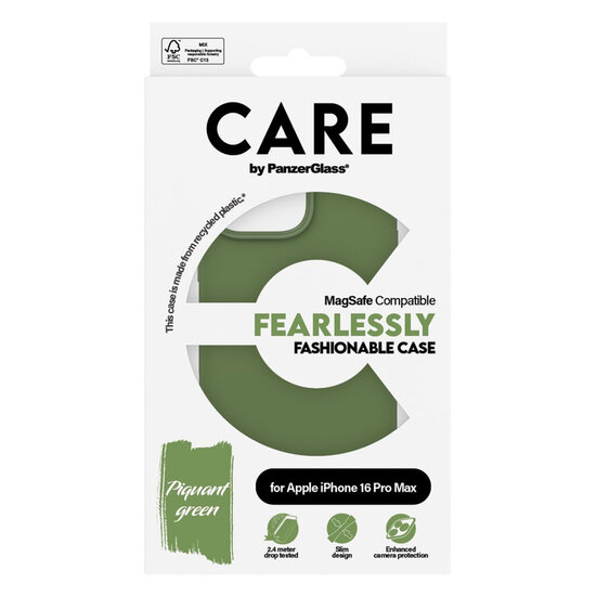 CARE by PanzerGlass - Fashion Backcover MagSafe voor Apple iPhone 16 Pro Max - Green