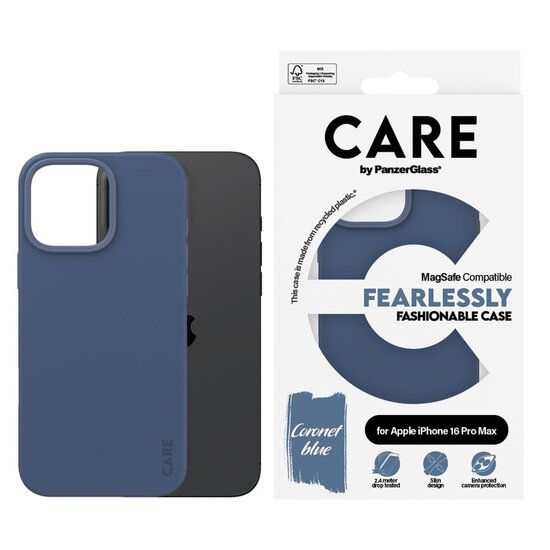 CARE by PanzerGlass - Fashion Backcover MagSafe voor Apple iPhone 16 Pro Max - Blue