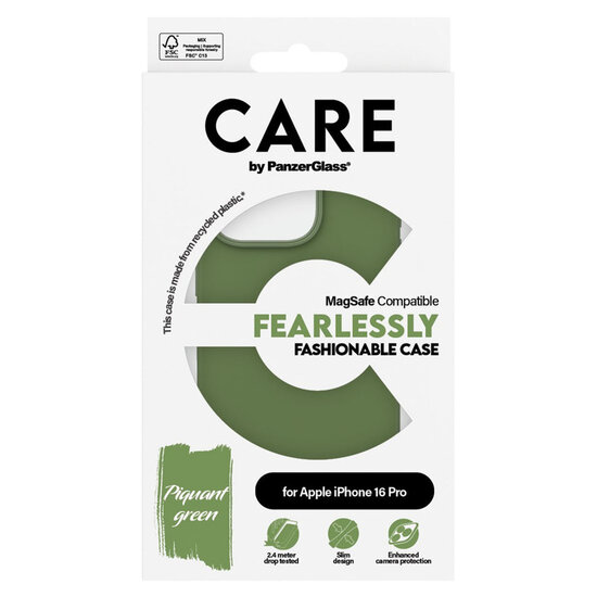 CARE by PanzerGlass - Fashion Backcover MagSafe voor Apple iPhone 16 Pro - Green