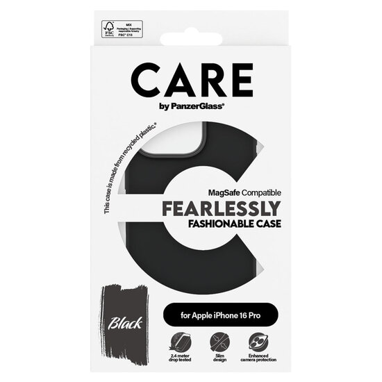 CARE by PanzerGlass - Fashion Backcover MagSafe voor Apple iPhone 16 Pro - Black