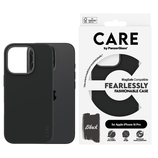 CARE by PanzerGlass - Fashion Backcover MagSafe voor Apple iPhone 16 Pro - Black