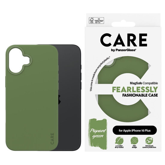 CARE by PanzerGlass - Fashion Backcover MagSafe voor Apple iPhone 16 Plus - Green
