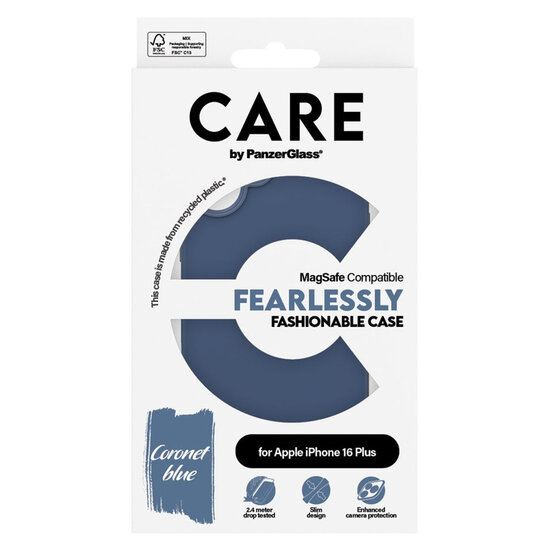 CARE by PanzerGlass - Fashion Backcover MagSafe voor Apple iPhone 16 Plus - Blue