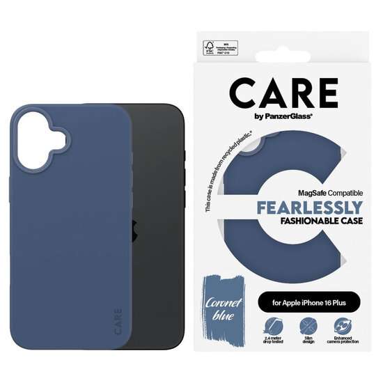 CARE by PanzerGlass - Fashion Backcover MagSafe voor Apple iPhone 16 Plus - Blue