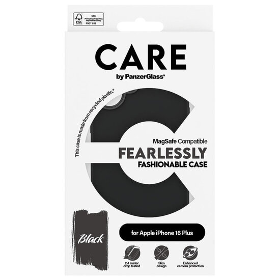 CARE by PanzerGlass - Fashion Backcover MagSafe voor Apple iPhone 16 Plus - Black