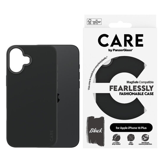 CARE by PanzerGlass - Fashion Backcover MagSafe voor Apple iPhone 16 Plus - Black