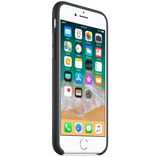 Apple - Silicone Backcover voor Apple iPhone SE (2022 / 2020) / 8 / 7 - Black