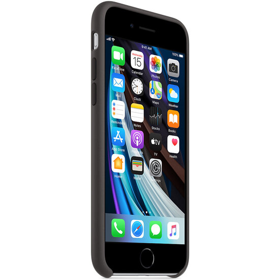 Apple - Silicone Backcover voor Apple iPhone SE (2022 / 2020) - Black