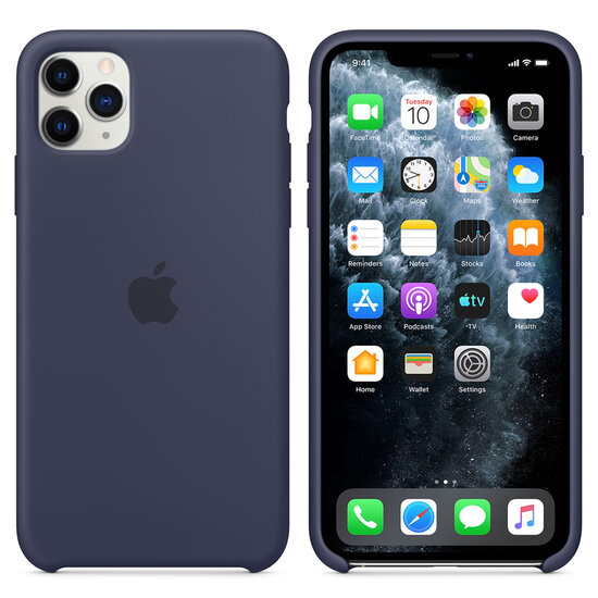 Apple - Silicone Backcover voor Apple iPhone 11 Pro Max - Midnight Blue