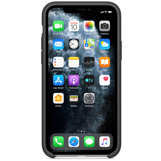 Apple - Silicone Backcover voor Apple iPhone 11 Pro Max - Black