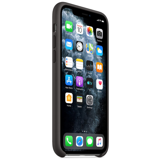 Apple - Silicone Backcover voor Apple iPhone 11 Pro - Black