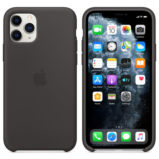 Apple - Silicone Backcover voor Apple iPhone 11 Pro - Black
