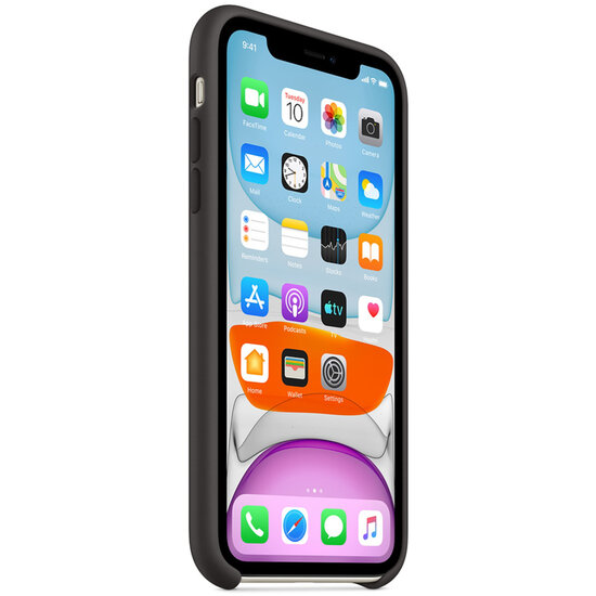 Apple - Silicone Backcover voor Apple iPhone 11 - Black