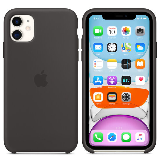 Apple - Silicone Backcover voor Apple iPhone 11 - Black