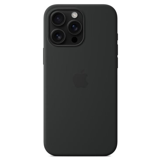 Apple - Silicone Backcover MagSafe voor Apple iPhone 16 Pro Max - Black