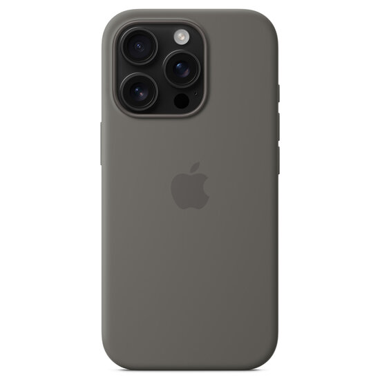 Apple - Silicone Backcover MagSafe voor Apple iPhone 16 Pro - Stone Grey