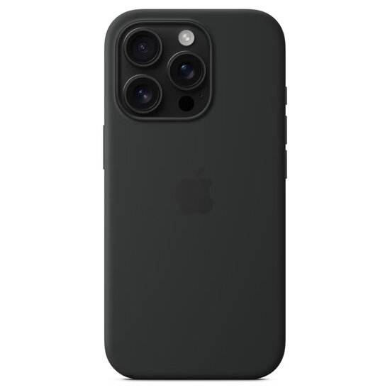 Apple - Silicone Backcover MagSafe voor Apple iPhone 16 Pro - Black