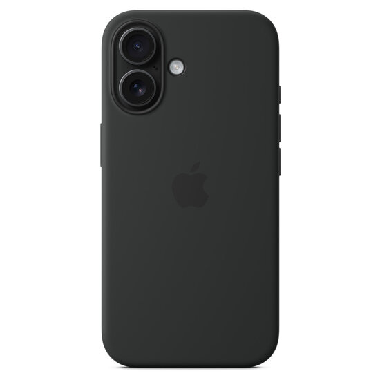 Apple - Silicone Backcover MagSafe voor Apple iPhone 16 - Black