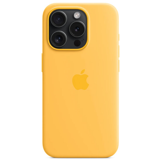 Apple - Silicone Backcover MagSafe voor Apple iPhone 15 Pro - Sunshine