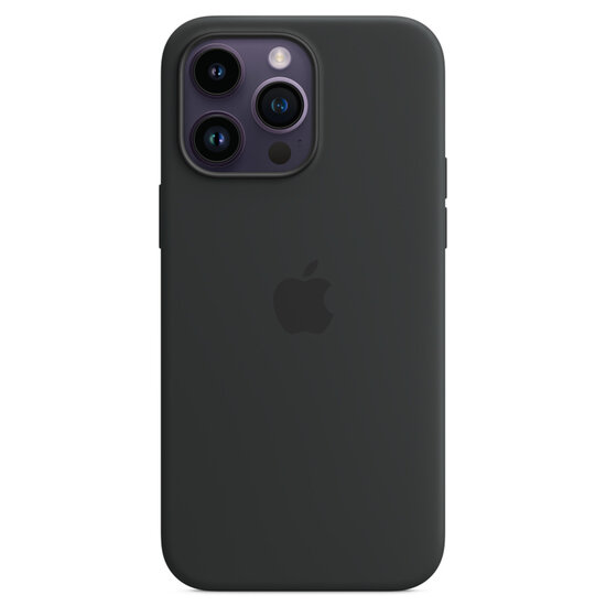 Apple - Silicone Backcover MagSafe voor Apple iPhone 14 Pro Max - Midnight