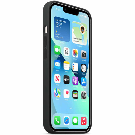Apple - Silicone Backcover MagSafe voor Apple iPhone 13 - Midnight