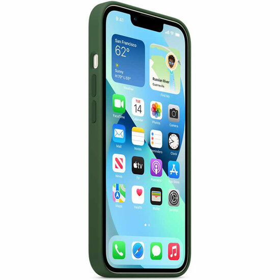 Apple - Silicone Backcover MagSafe voor Apple iPhone 13 - Clover