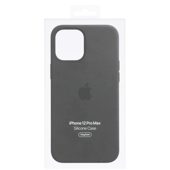 Apple - Silicone Backcover MagSafe voor Apple iPhone 12 Pro Max - Black