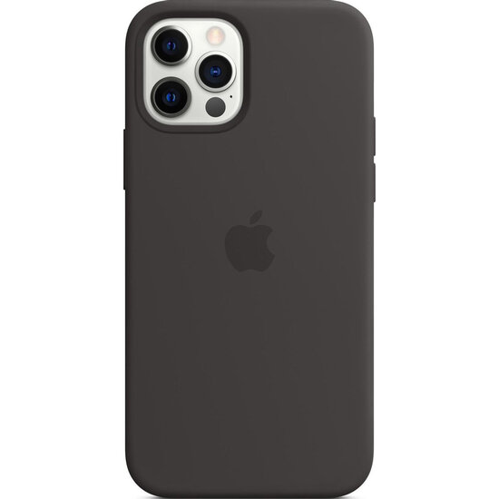 Apple - Silicone Backcover MagSafe voor Apple iPhone 12 (Pro) - Black