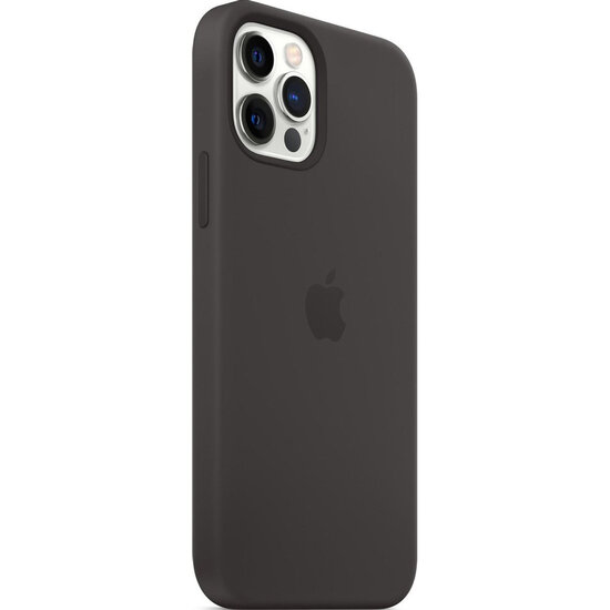 Apple - Silicone Backcover MagSafe voor Apple iPhone 12 (Pro) - Black