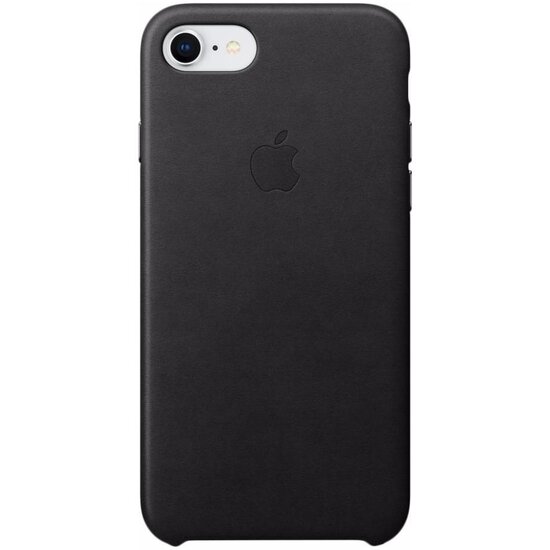 Apple - Leather Backcover voor Apple iPhone SE (2022 / 2020) / 8 / 7 - Black