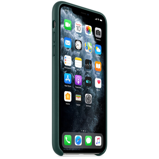 Apple - Leather Backcover voor Apple iPhone 11 Pro Max - Forest Green