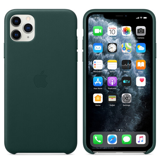 Apple - Leather Backcover voor Apple iPhone 11 Pro Max - Forest Green