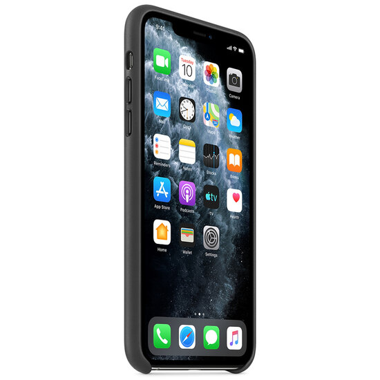 Apple - Leather Backcover voor Apple iPhone 11 Pro Max - Black