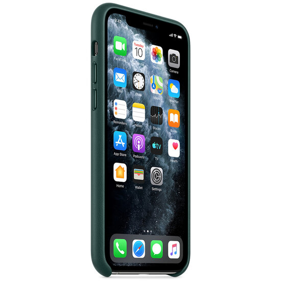 Apple - Leather Backcover voor Apple iPhone 11 Pro - Forest Green
