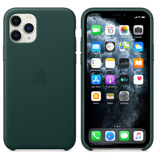 Apple - Leather Backcover voor Apple iPhone 11 Pro - Forest Green
